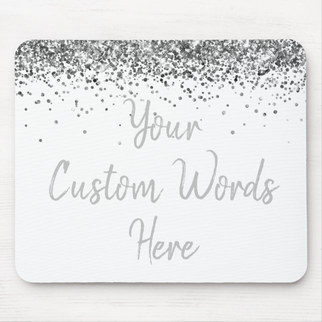 Personalised White Silver Assistant Birthday Gift Mouse Mat (Front)