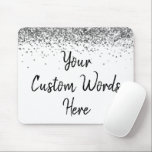 Personalised White Silver Gamer Birthday Gift Mouse Mat<br><div class="desc">personalised birthday gift gaming gamer, custom anniversary present for her, elegant glitter new job coworker, grad graduation sparkle chic sparkly, twinkle sweet 16 quinceanera 15th, white and silver mousepad mouse pad, boss secretary assistant nurse teacher, Christmas wife mum girlfriend mum, work desk accessories supplies rectangle, computer home office decor name...</div>