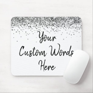Personalised White Silver Gamer Birthday Gift Mouse Mat