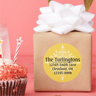 Personalised White Snowflake Return Address Label