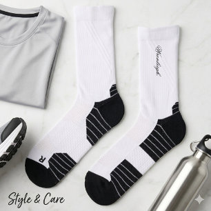 Personalised White Socks Custom Name Fashion Gift