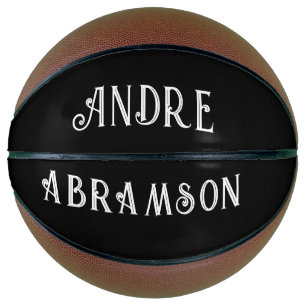 Personalised White Type On Black Basketball