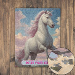 Personalised White Unicorn Clouds Jigsaw Puzzle<br><div class="desc">Unleash your inner unicorn with our enchanting Personalised White Unicorn Clouds Notebook! Capture your most magical ideas and inspirations in this delightful notebook. The captivating white unicorn and floral motif will transport you to a realm of wonder, while the premium pages and binding provide a luxurious writing experience. Whether you're...</div>