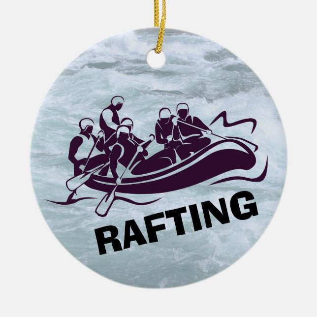 Personalised White Water Rafting Ornament (Front)