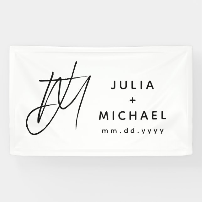 Personalised White Wedding Banner (Horizontal)