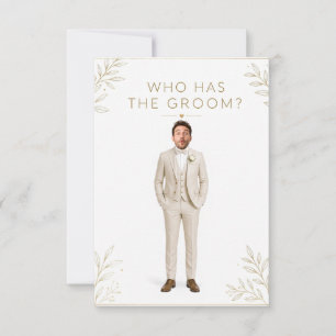 Personalised Who Has The Groom Bridal Shower Beige Thank You Card