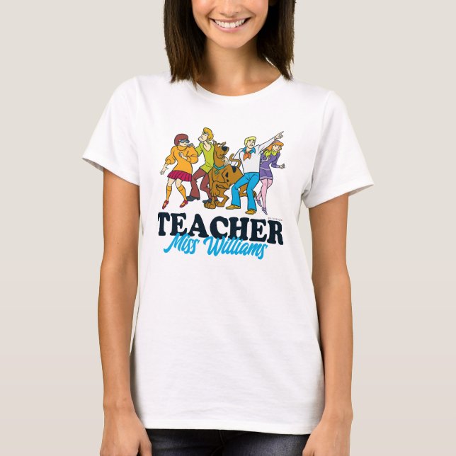 Personalised | Whole Gang 13 Mystery Inc Teacher T-Shirt (Front)