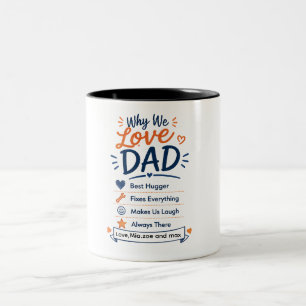 Personalised Why We Love Dad Gift from Kids  Two-Tone Coffee Mug