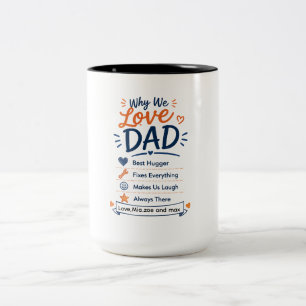 Personalised Why We Love Dad Gift from Kids  Two-Tone Coffee Mug