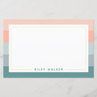 Personalised Wide Stripes Chic Stationery Paper