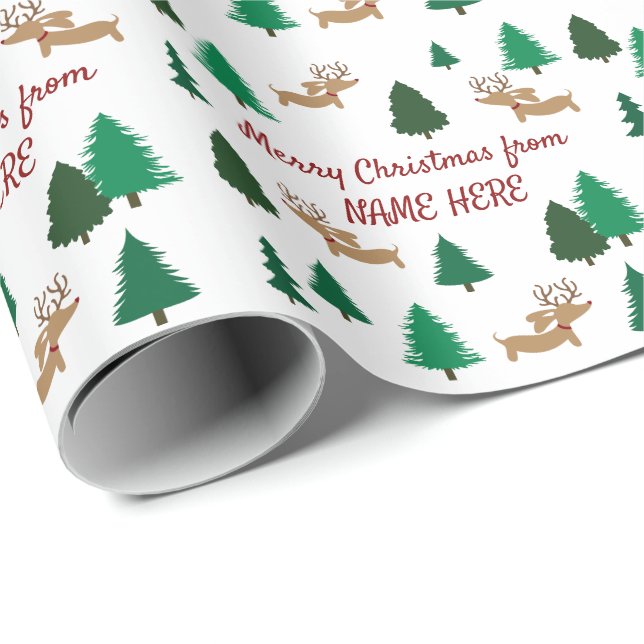Personalised Wiener Dog Gift Wrap Wrapping Paper (Roll Corner)