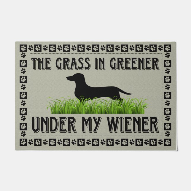 Personalised Wiener Mat, Custom Dog Name Mat Gift (Front)