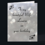 Personalised Wife Birthday Card<br><div class="desc">Stylish personalised Birthday Greeting Card for Wife.</div>