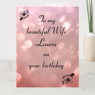 Personalised Wife Birthday Card