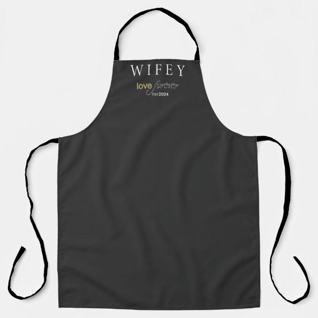 Personalised Wifey eternal Love registration date Apron (Front)