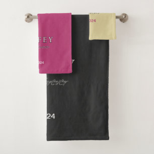 Personalised Wifey eternal Love registration date Bath Towel Set