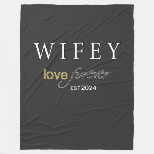Personalised Wifey eternal Love registration date Fleece Blanket