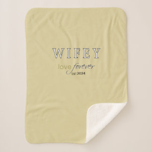 Personalised Wifey eternal Love registration date Sherpa Blanket