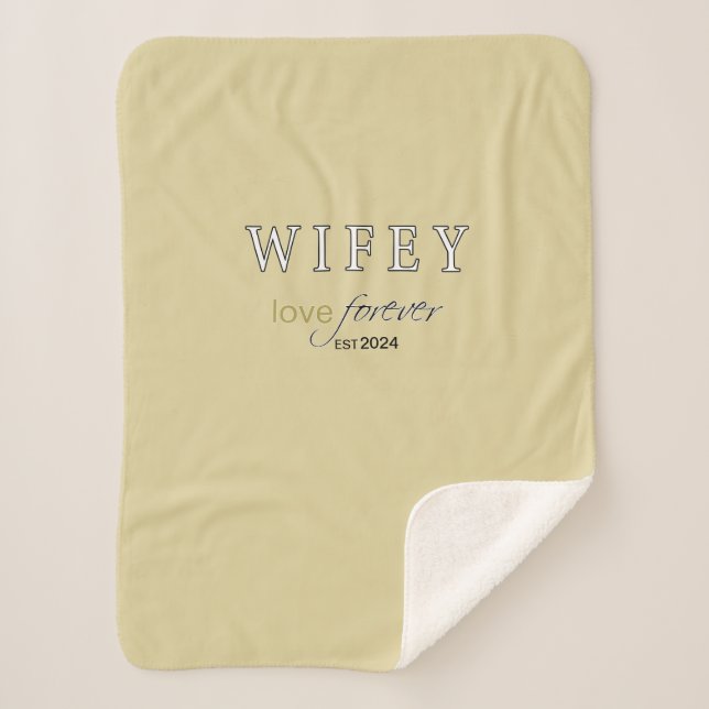 Personalised Wifey eternal Love registration date Sherpa Blanket (Front)