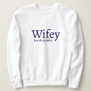 Personalised Wifey Stylish Modern Minimal Monogram Sweatshirt