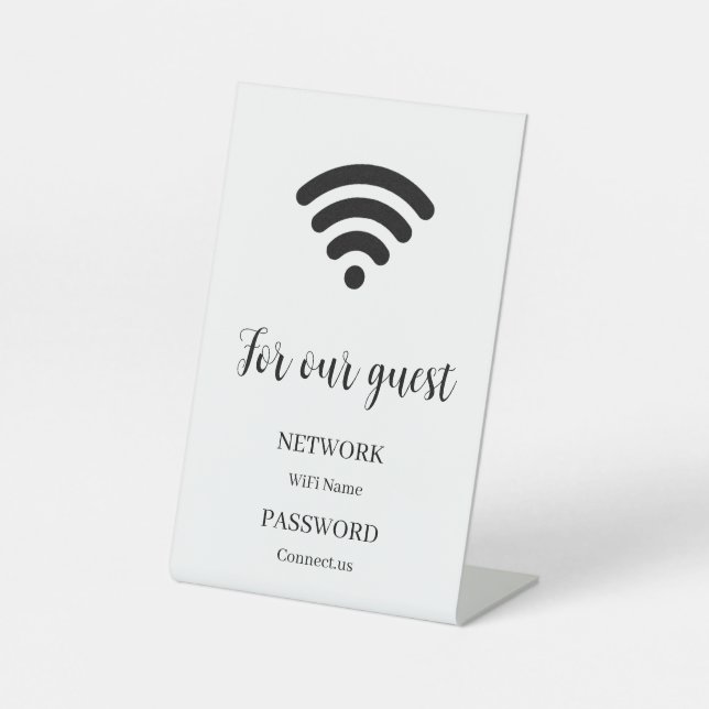 Personalised WiFi Password Display Pedestal Sign (Front)