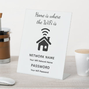 Personalised Wifi Password & Network for Guests Pedestal Sign