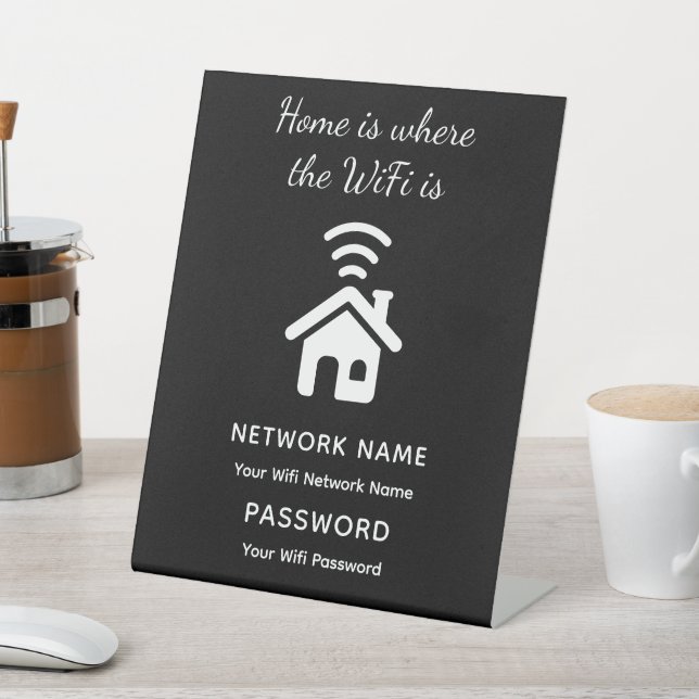 Personalised Wifi Password & Network for Guests  Pedestal Sign (In SItu)
