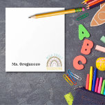 Personalised Wild about Teaching Boho Rainbow Notepad<br><div class="desc">Personalised Wild about Teaching Boho Rainbow Notepad Great for your favourite teacher, or for yourself, if you're the teacher. This notepad is a great size, and fully customisable! The sturdy paper and simplistic yet cute design with animal print and pun is just what every teacher needs to keep all her...</div>
