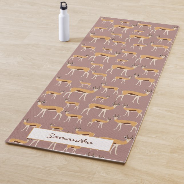 Personalised Wild Antelope Animal Pattern  Yoga Mat (In Situ)
