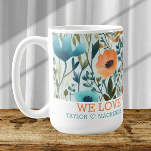 Personalised Wild Flower Add Your Own Text Coffee Mug