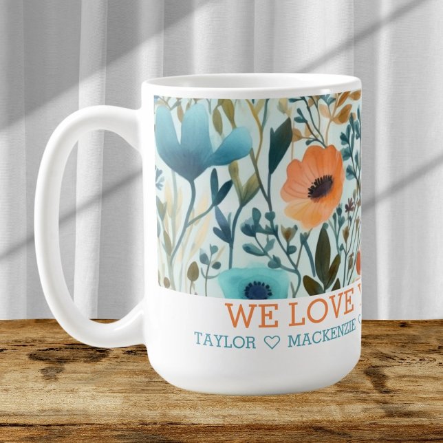 Personalised Wild Flower Add Your Own Text Coffee Mug (Personalized Wild Flower Add Your Own Text Coffee Mug by Ricaso. Easy to customize gift ideas)