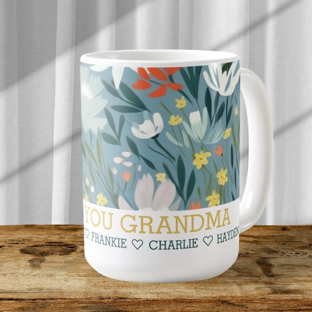 Personalised Wild Flower Add Your Own Text Coffee Mug (Personalized Wild Flower Add Your Own Text Coffee Mug by Ricaso. Easy to customize gift ideas)