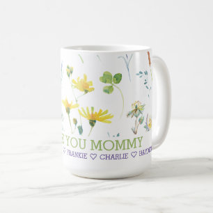 Personalised Wild Flower Add Your Own Text Coffee Mug