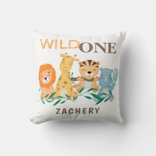 Personalised Wild One 1st First Birthday Baby Cushion