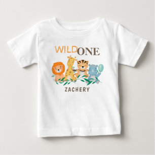 Personalised Wild One 1st First Birthday Baby T-Shirt