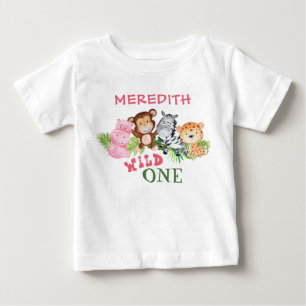 Personalised Wild One 1st First Birthday  Baby T-Shirt