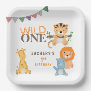 Personalised Wild ONE 1st First Birthday Paper Plate