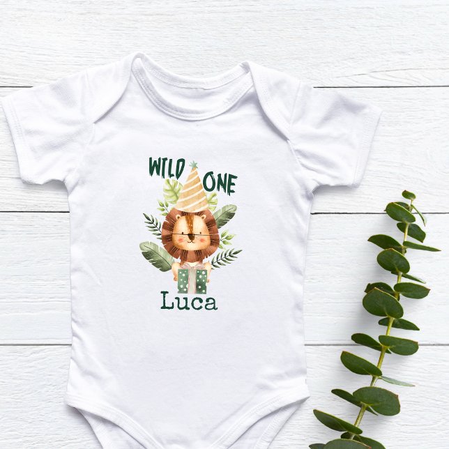 Personalised Wild One Baby Lion Bodysuit (Wild One Baby Bodysuit)