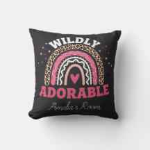 Personalised Wild One Boho Leopard Rainbow Throw