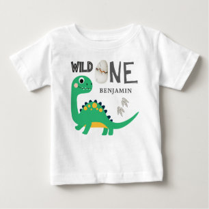 Personalised WILD ONE Dinosaur First Birthday  Baby T-Shirt