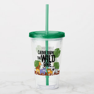 Personalised Wild One Safari Animal illustrations Acrylic Tumbler