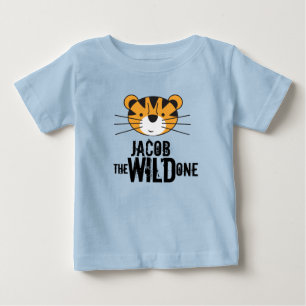Personalised WILD ONE Tiger First Birthday Baby T-Shirt