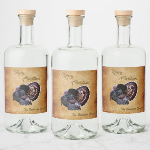 Personalised Wild Turkey Merry Christmas Liquor Bottle Label