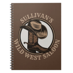 Personalised Wild West Saloon Western Cowboy Boots Notebook