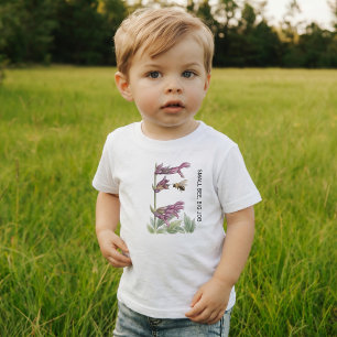 Personalised Wildflower Bee Cottagecore Toddler T-Shirt