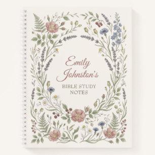 Personalised Wildflower Bible Study Notebook