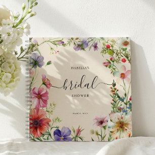 Personalised Wildflower Bridal Shower Guest Notebook