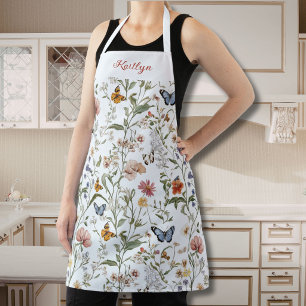 Personalised Wildflower Butterfly Floral Garden  A Apron
