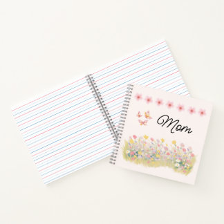 Personalised Wildflower Butterfly Spiral Notebook