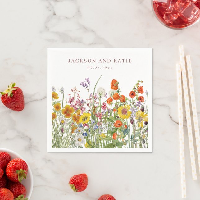 Personalised Wildflower Cocktail Napkins (Insitu)
